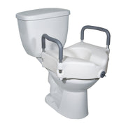 Raised Toilet Seat with Tool-Free Removable Arms