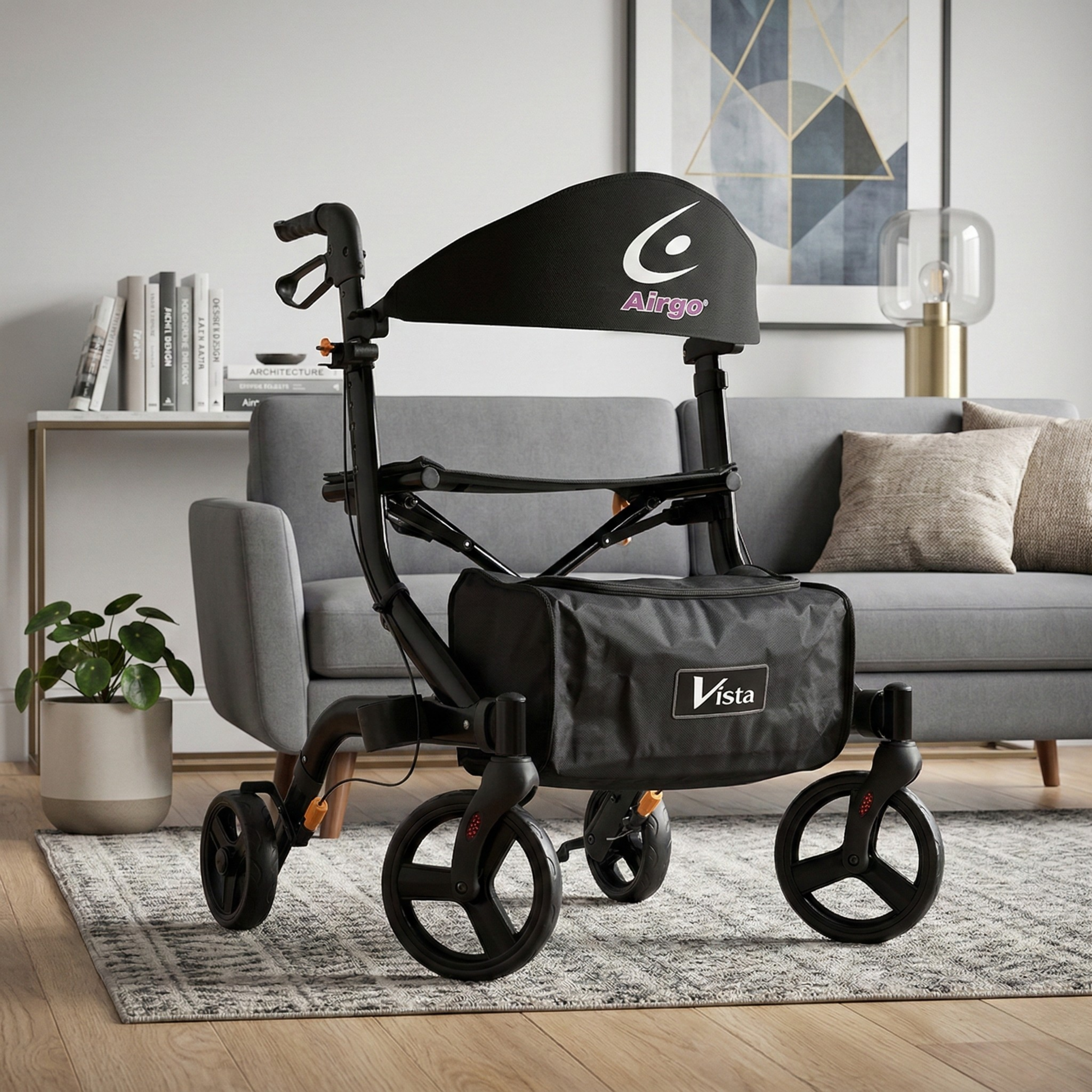 Airgo Vista Rollator 20" Onyx Black