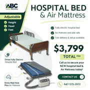 Drive Hospital Bed with Med-Aire Plus 8" Air Mattress & Side Rails