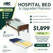 Drive Hospital Bed with Gravity 7 Mattress & Side Rails