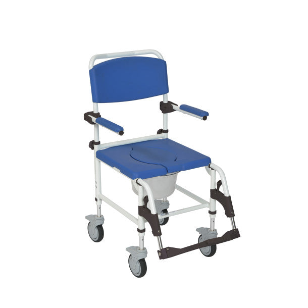 Drive Aluminum Rehab Shower Commode Chair with Four Rear-locking Casters