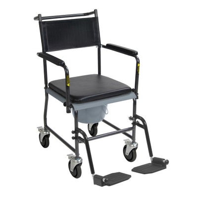 Drive Upholstered Drop Arm Wheeled Commode
