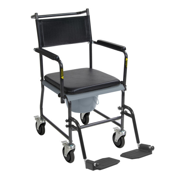 Drive Upholstered Drop Arm Wheeled Commode