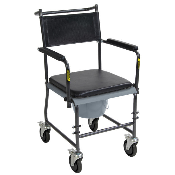 Drive Upholstered Drop Arm Wheeled Commode