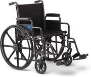 Medline Durable Steel Wheelchair with Flip-Back Desk-Length Arms