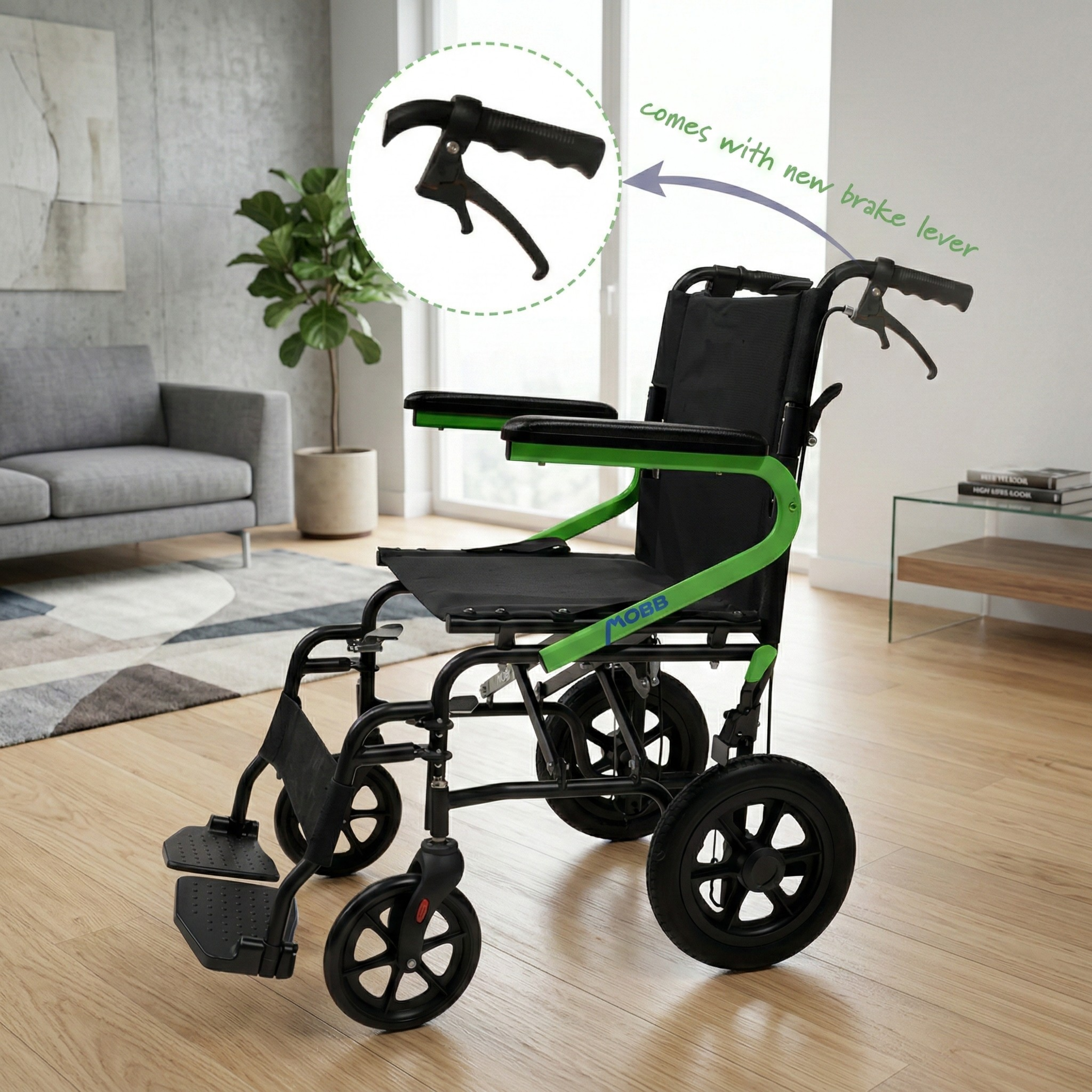 MOBB 12" Wheel Transport Chair