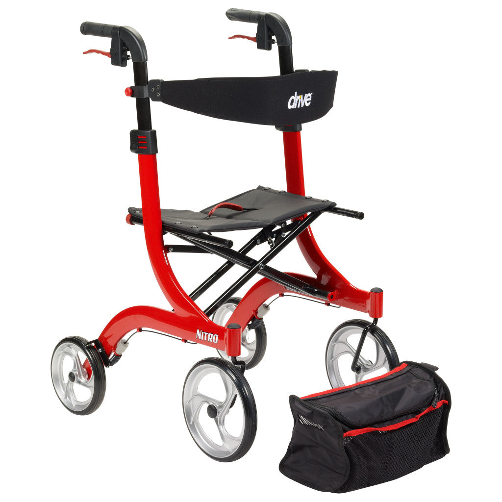 Drive Nitro Aluminum Rollator, 10" Casters